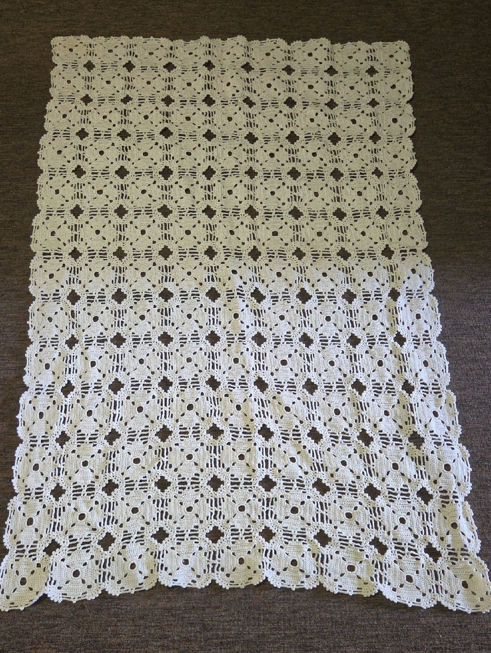 Handmade Crochet Blanket in Cream 59x39